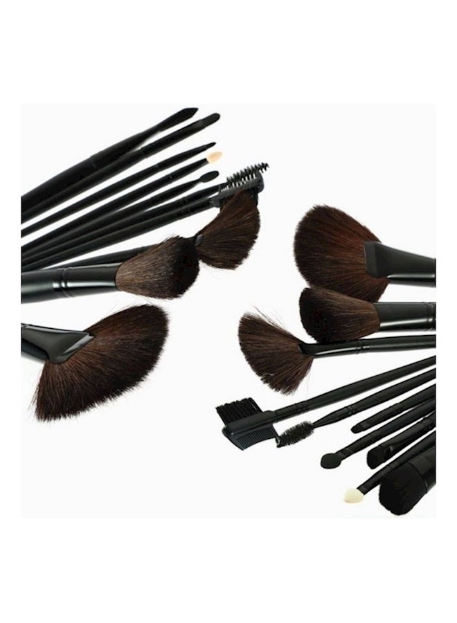 MSQ 24-Piece Professional Cosmetic Brush Make Up Tool Kit Black  - Image 1