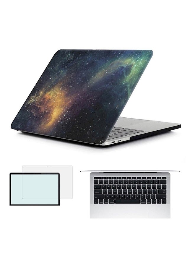3 In 1 Space Pattern Hard Case With Keyboard Cover For Macbook Pro 13 Inch Multicolour - Image 2