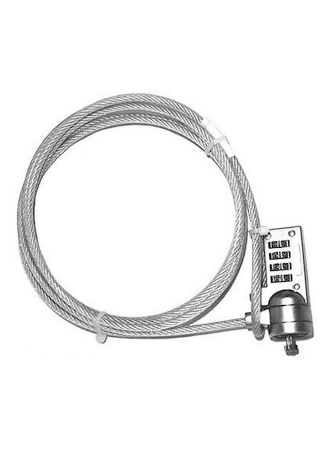 Combination Cable Lock For Computer/Laptop Silver