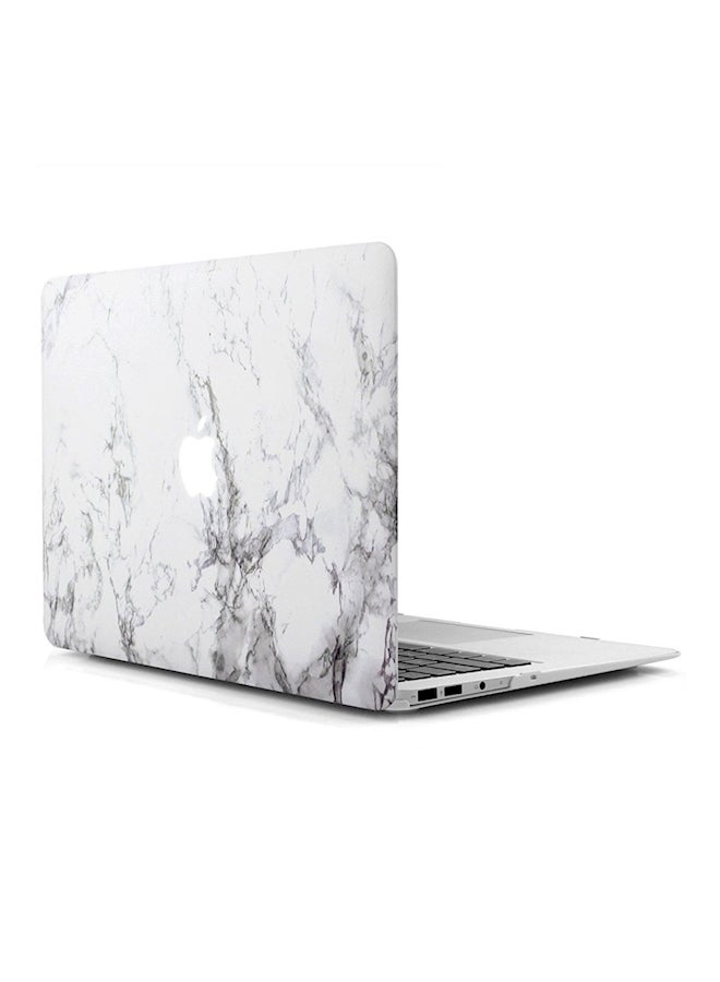 Star Matte Rubber Coated Soft Touch Plastic Hard Case For Macbook Air 13 Inch White/Grey