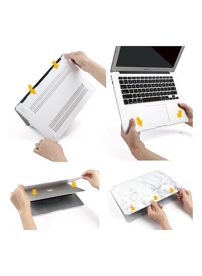 Marble Elegance Matte Finish Rubber Coated Plastic Hard Case For Macbook Pro With Retina Display 15/15.5 Inch Grey  - Image 3