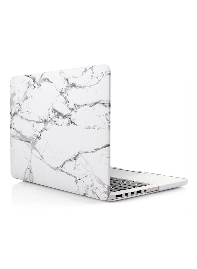 Marble Elegance Matte Finish Rubber Coated Plastic Hard Case For Macbook Pro With Retina Display 15/15.5 Inch Grey  - Image 5