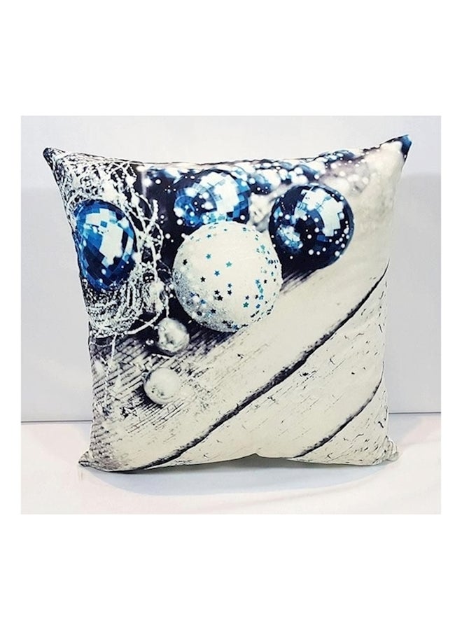 Printed Cushion Cover Polyester White/Blue/Black