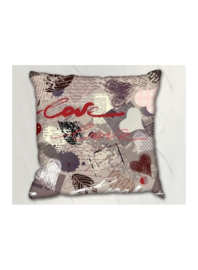 Printed Cushion Cover Polyester Grey/Black/Red