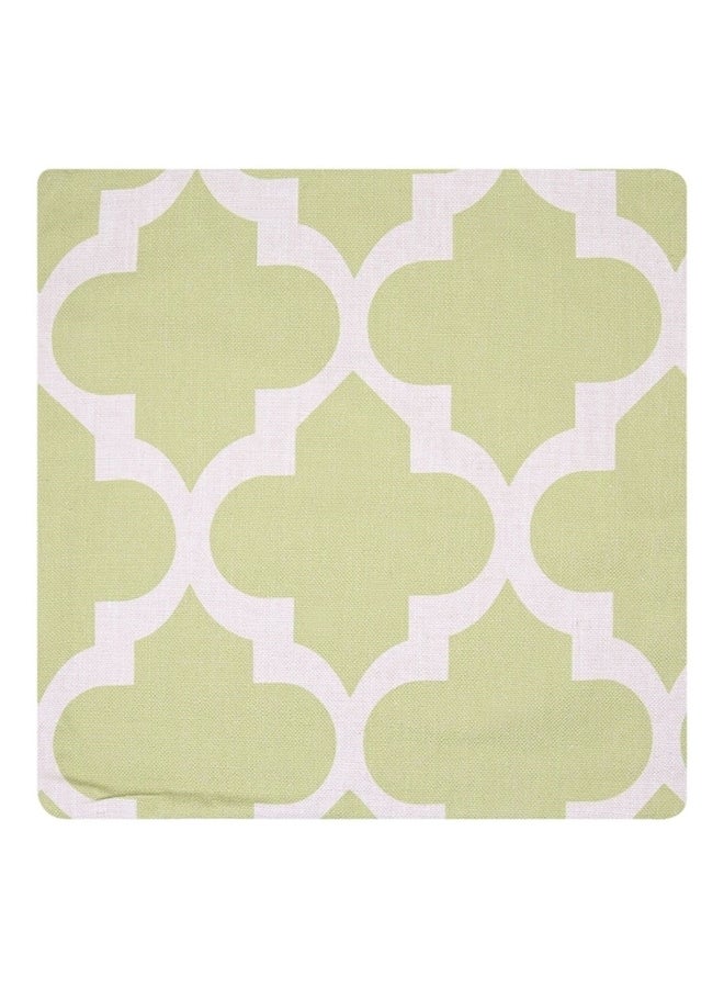 طقم أغطية وسائد بتصميم أشكال هندسية مكون من 4 قطع cotton أخضر/أبيض 45x45سم - Image 2