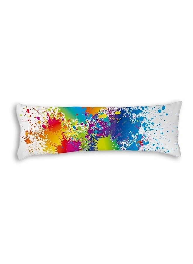 Water Painting Cotton Body Pillow Cotton White/Blue/Red 50x137cm - Image 1
