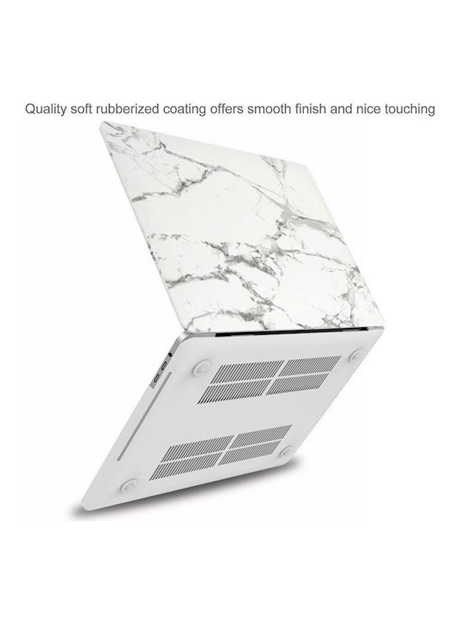 Soft-Touch Series Hard Case With Keyboard Cover And Screen Protector For Apple MacBook Air 13/13.3-Inch White/Clear/Grey  - Image 1