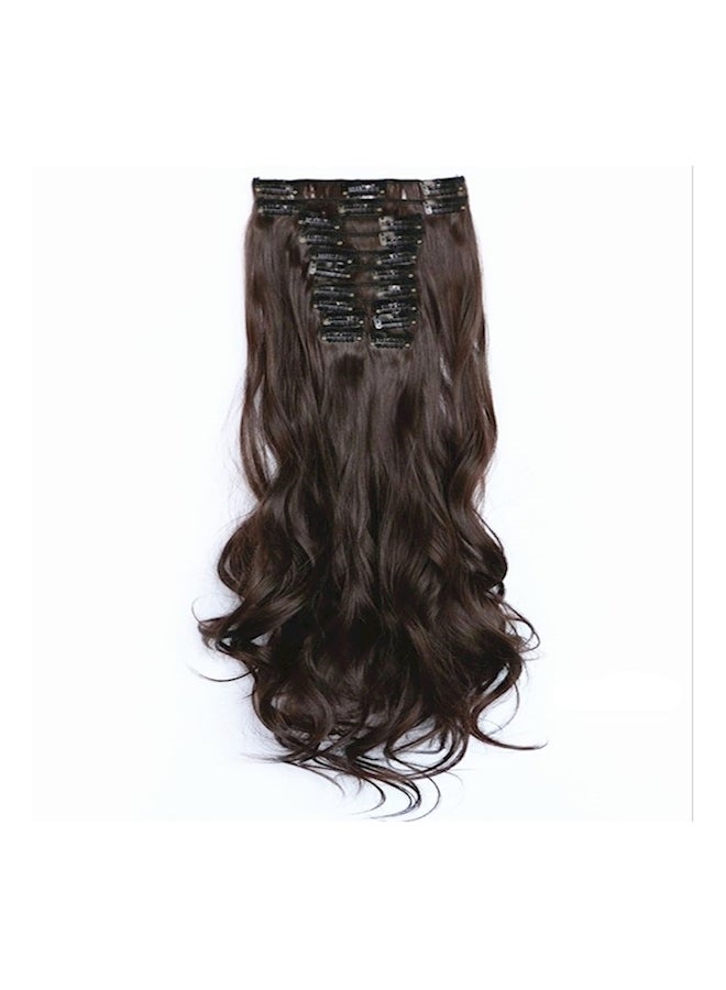 شعر مستعار للإرتداء بدون صمغ بني 55سم - Image 2