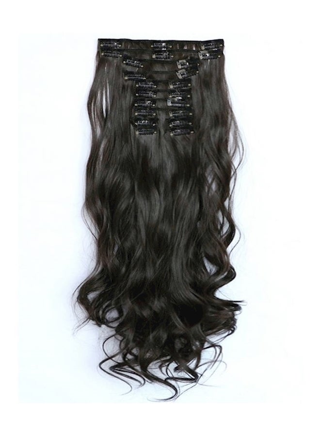12-Piece Long Curly Hair Extension Brown 55cm - Image 1
