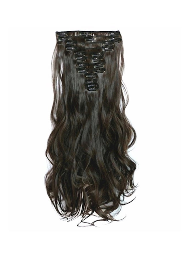 عبوة وصلات الشعر المجعد الطويل مُكوَّنة من 12 قطعة أسود 55سم