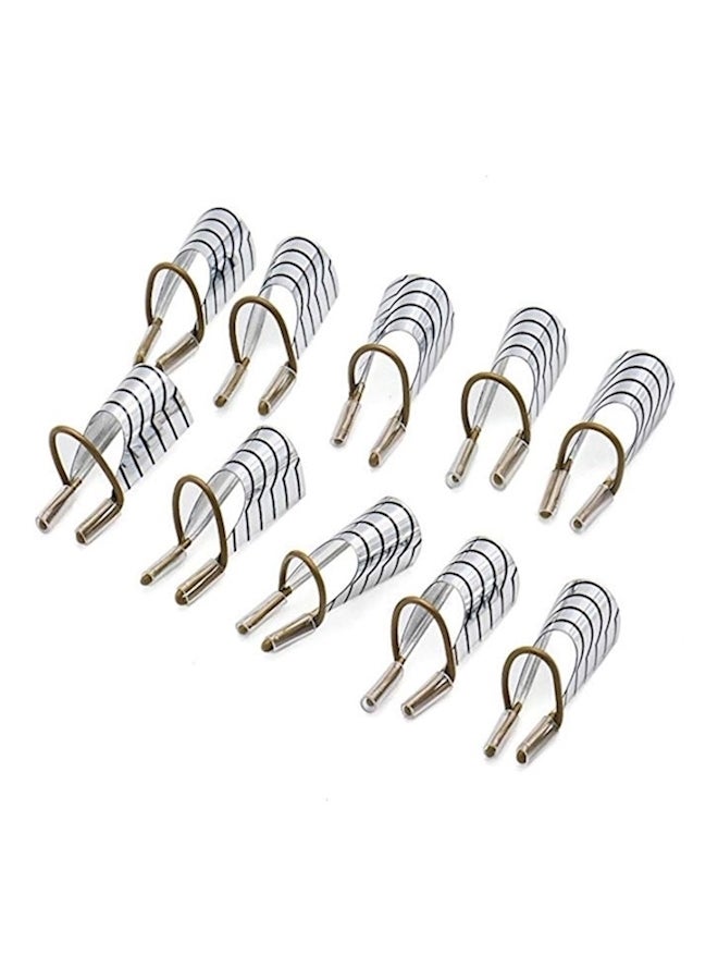 طقم قوالب تشكيل الأظافر على شكل حرف C من 10 قطع فضي - Image 4