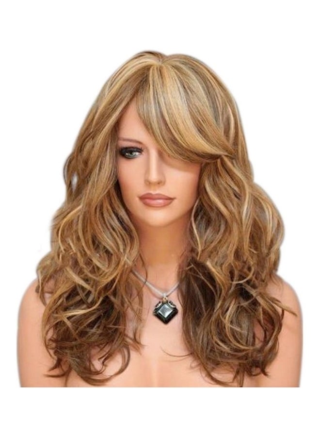 شعر مستعار طويل ومجعد ومموج بني - Image 1