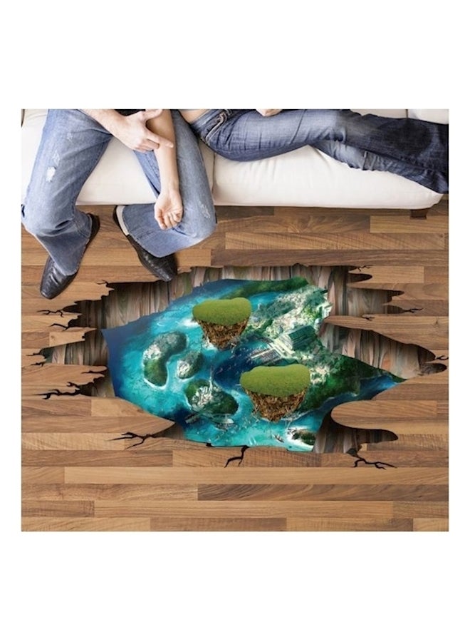 ورق حائط للأرضية بتصميم خادع وثلاثي الأبعاد لجزيرة - Image 1