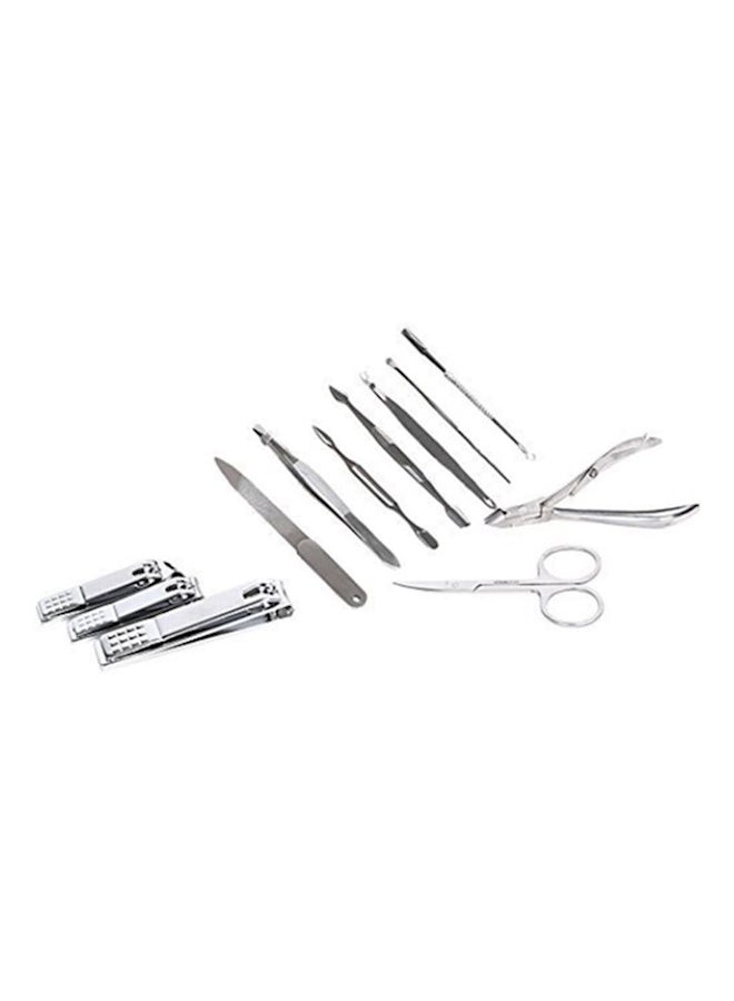 12-Piece Manicure Professional Grooming Kit Silver - Image 3
