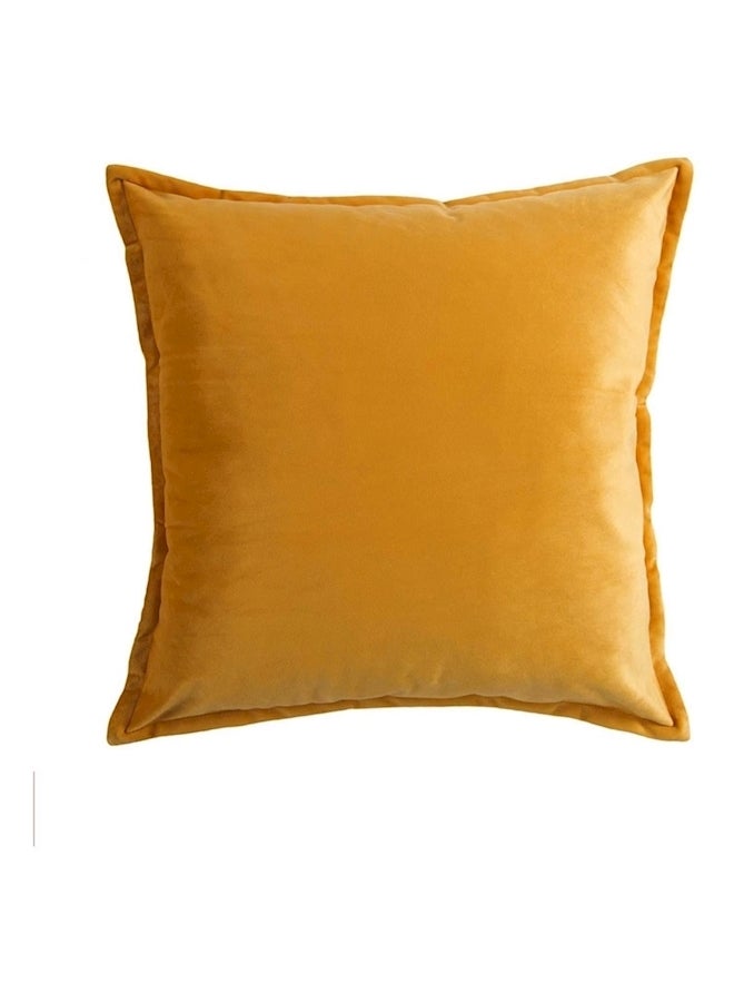 غطاء وسادة مخملي velvet أصفر 50x50سم - Image 1