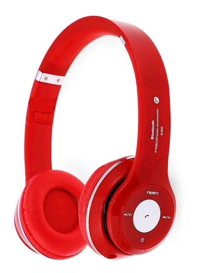 Bluetooth Over-Ear Stereo Headphones Red  - Image 1