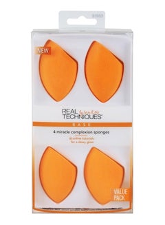 REAL TECHNIQUES 4-Piece Makeup Sponges Set Orange 