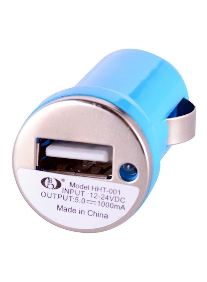 Mini Car Charger For Mobile Phones Blue  - Image 2