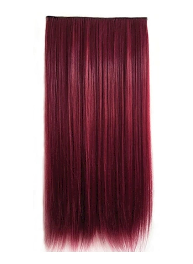 Long Straight Hair Extension Wig Red - Image 2
