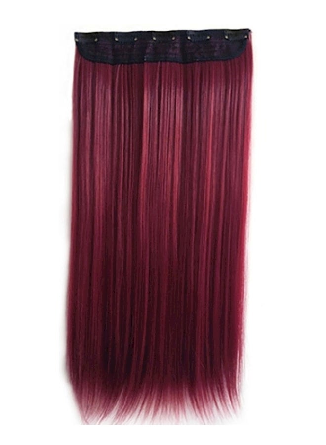 Long Straight Hair Extension Wig Red - Image 1