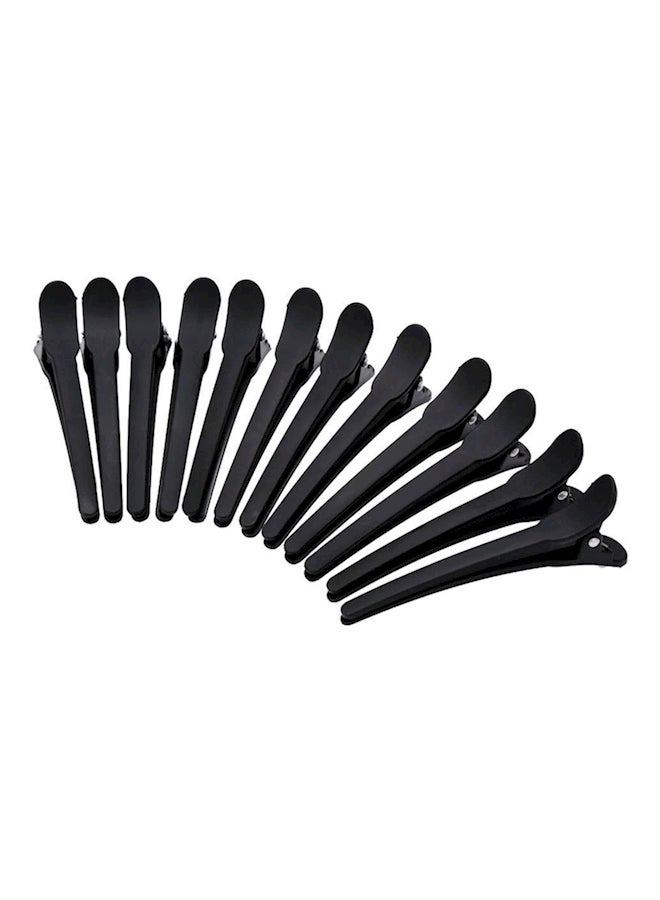 12-Piece Hair Sectioning Clips Black - Image 1