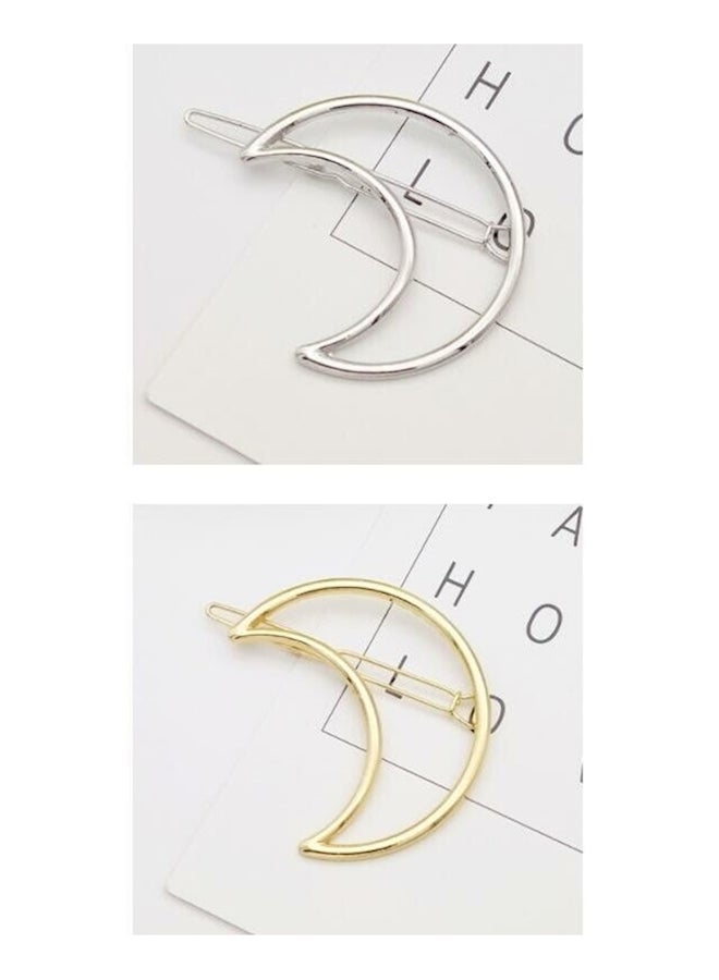 4pcs /Set Women Girls Hair Clip Women Hair Barrettes Hair Moon and Heart Shape Hair Clips for Girls Thick Hair Styling  and Gold L*W:  10.3*3cm - Image 3