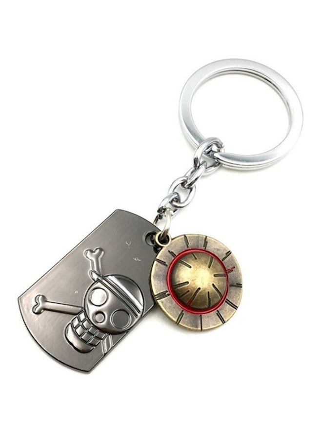 Generic Luffy Straw Hat Key Chain Silver 
