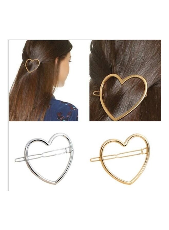 4pcs /Set Women Girls Hair Clip Women Hair Barrettes Hair Moon and Heart Shape Hair Clips for Girls Thick Hair Styling  and Gold L*W:  10.3*3cm - Image 2