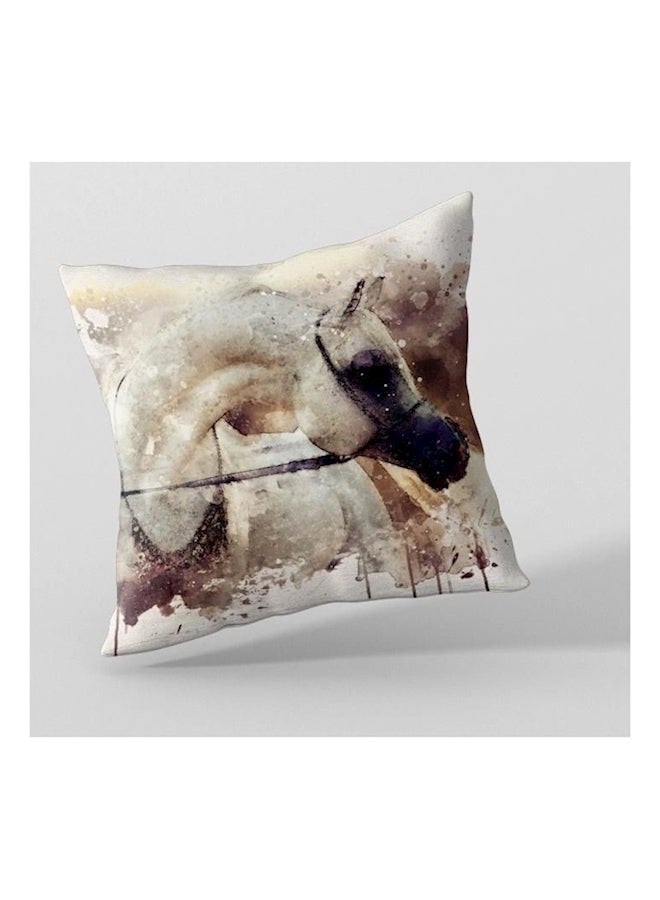 Printed Cushion Cover Polyester Brown/Beige - Image 2
