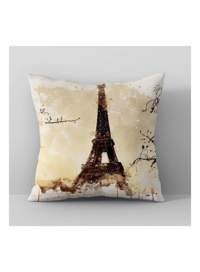 Printed Cushion Cover Polyester Brown/Beige - Image 1