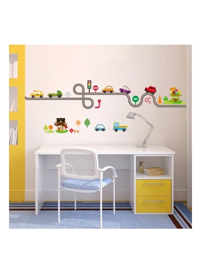 Cartoon Car Wall Sticker Beige/red/Green 30x90cm 