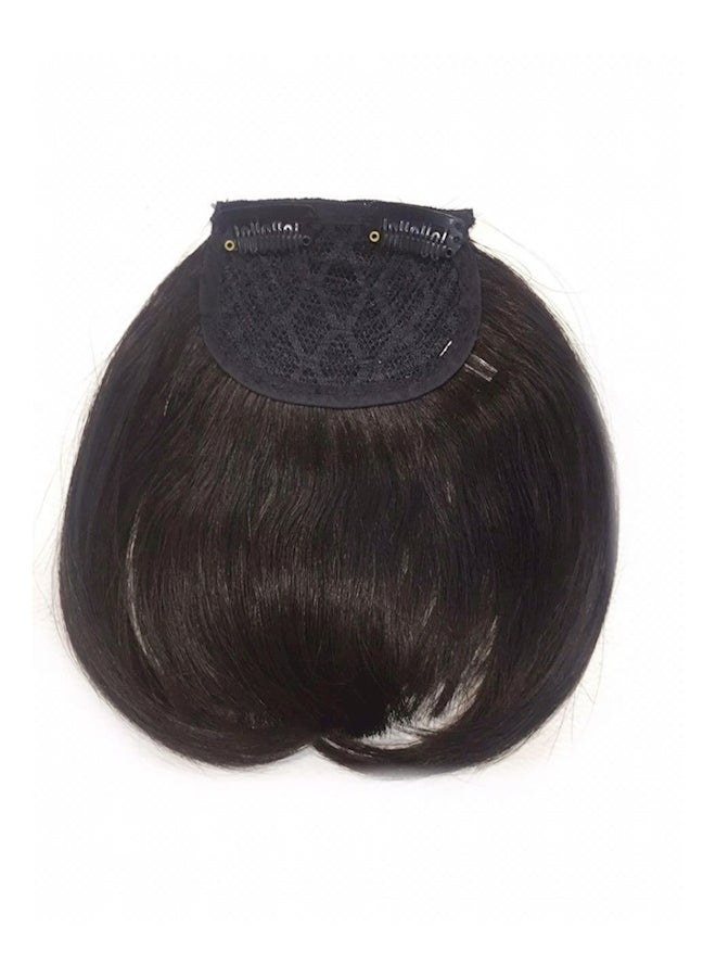 شعر مستعار بغرة مزود بمشبك أسود - Image 1