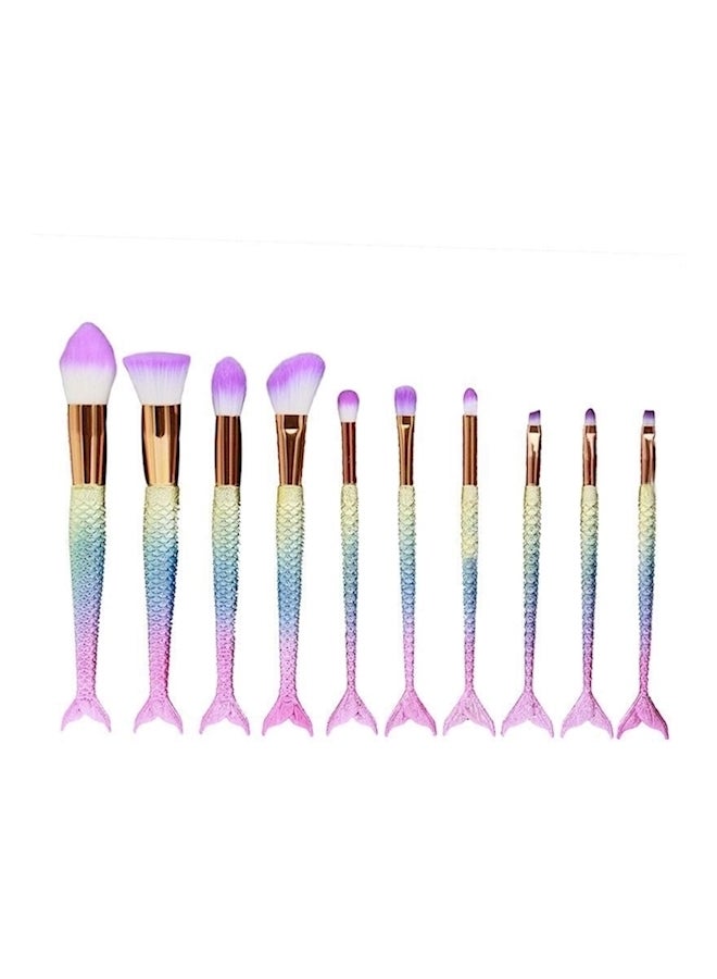 10-Piece Makeup Brush Set Multicolour - Image 1