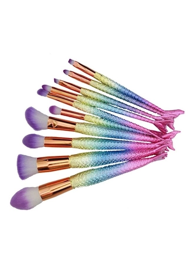 10-Piece Makeup Brush Set Multicolour - Image 2