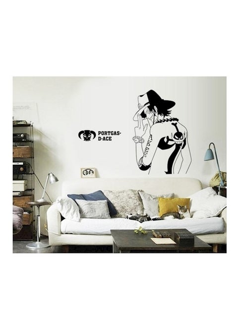 Cartoon Anime Wall Sticker Black 70x50cm