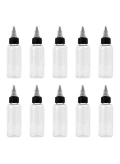 Generic 10-Piece Empty Tattoo Ink Pigment Bottles With Twist Cap Clear/Black  - Image 2