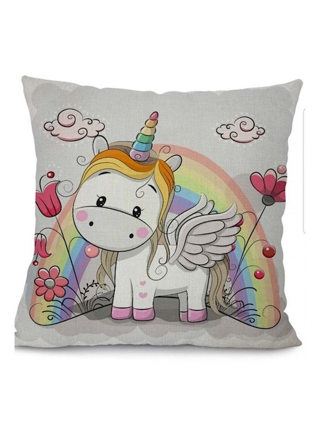 Decorative Cushion Cover Grey/White/Yellow 45x45cm