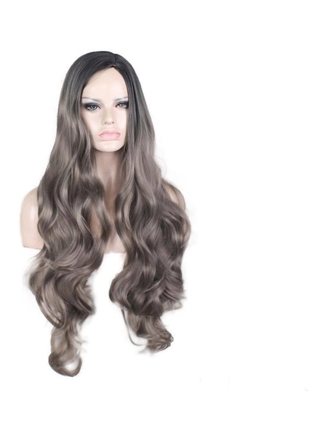 Natural Looking Curly Wig Grey 80cm - Image 1