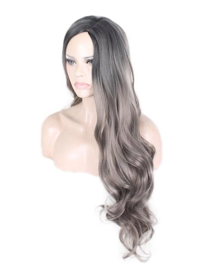 Natural Looking Curly Wig Grey 80cm - Image 2
