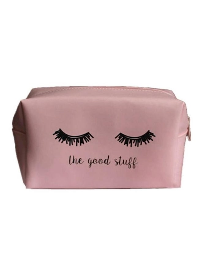Generic PU Leather Cosmetic Pouch Pink/Black - Image 1