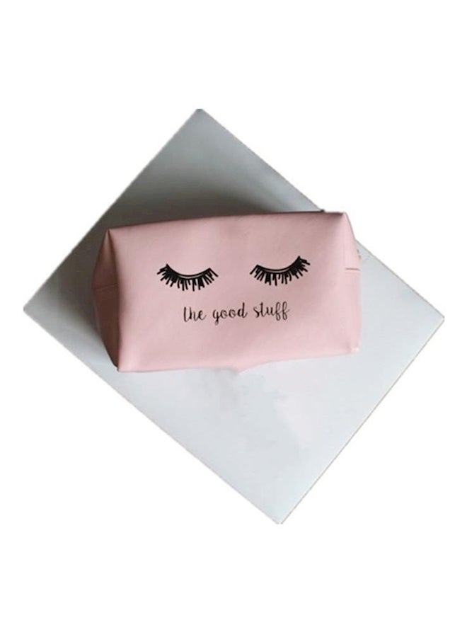Generic PU Leather Cosmetic Pouch Pink/Black - Image 2