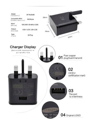 3-Pin Charging Adapter For Samsung Note 8/Note 9/S8/S8+/S9/S9+/S10/S10+ With Type-C Charging Cable Black - v1560596374/N23681560A_1