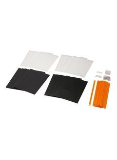 Patterned Drop File Folder Set White/Black/Orange