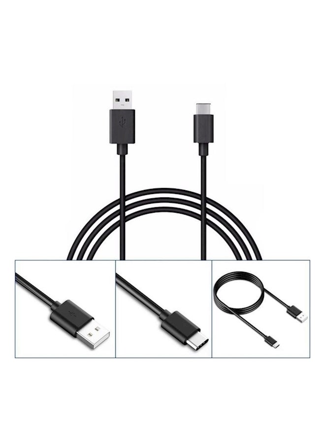 Generic - 3-Pin Charging Adapter For Samsung Note 8/Note 9/S8/S8+/S9/S9+/S10/S10+ With Type-C Charging Cable Black - Image 1