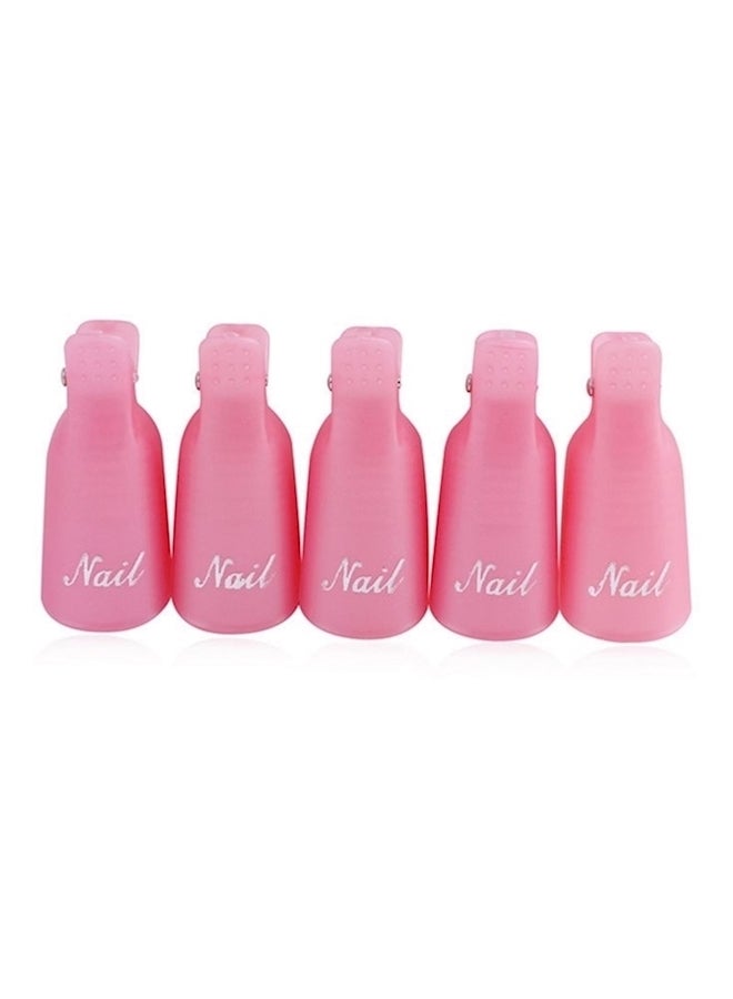 Generic 10-Piece Nail Art Soak Off Cap Clip Tool Set Pink - Image 2