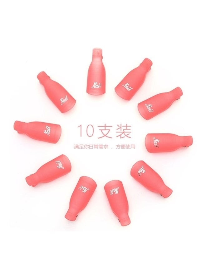 Generic 10-Piece Nail Art Soak Off Cap Clip Tool Set Pink - Image 3