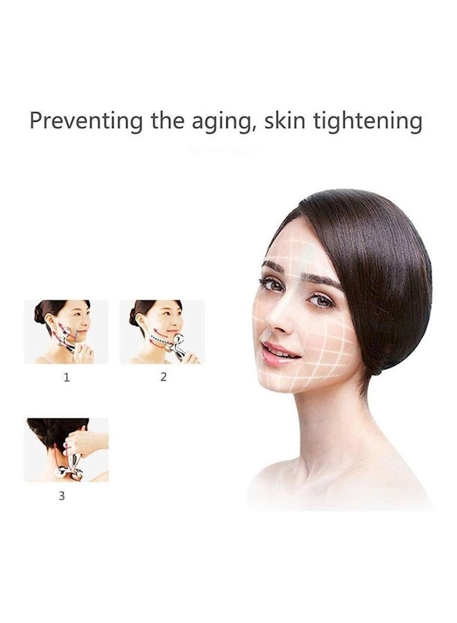 جهاز تدليك الوجه الدوار ثلاثي الأبعاد فضي - Image 4