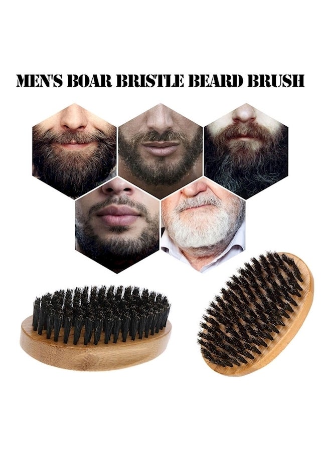 Mustache/Beard Facial Brush Beige/Black 11x6.5x3.5cm - Image 2