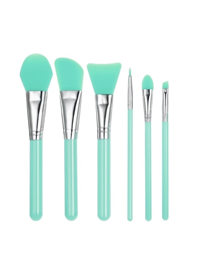 6-Piece Cosmetic Facial mask Foundation Makeup Brushes Set With Plastic Handle Multicolour - Image 1