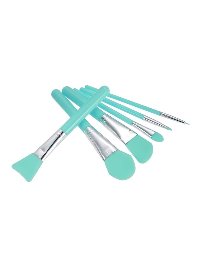 6-Piece Cosmetic Facial mask Foundation Makeup Brushes Set With Plastic Handle Multicolour - Image 2